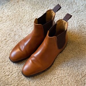 Charles Tyrwhitt Chestnut Brown Leather Chelsea Boots 43